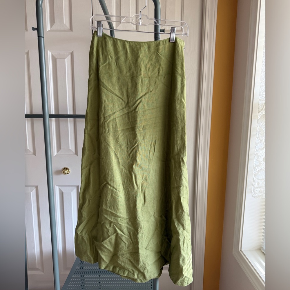 Handmade A-line linen skirt